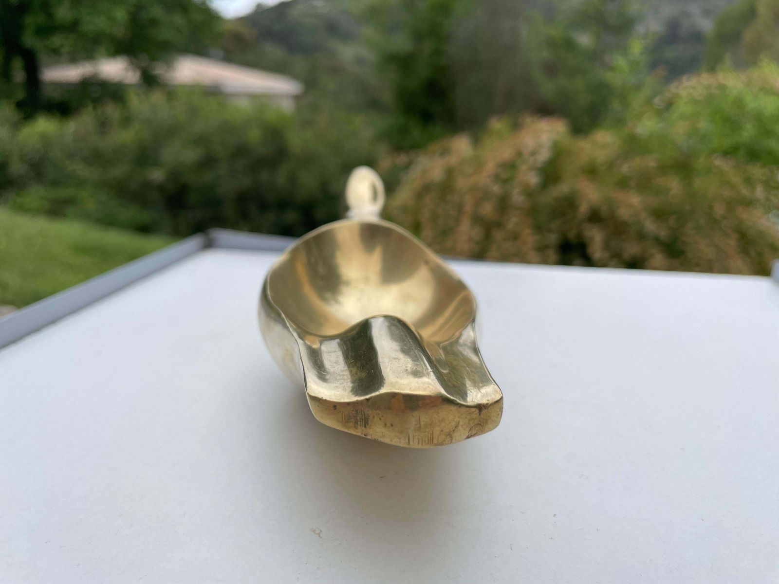 Sculpture Ashtray Or Vide Poche, In Solid Brass, In A Gold Color, France 1970 photo vinterior