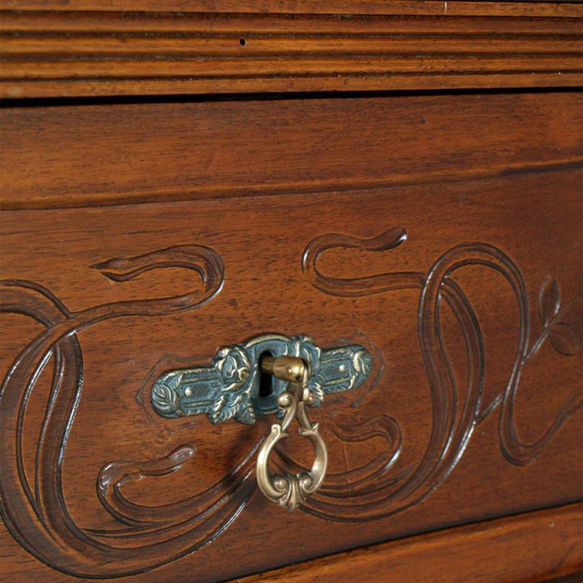 Art Nouveau, Wardrobe , Chest Of Drawers By Vincenzo Cadorin Venezia In Walnut photo vinterior