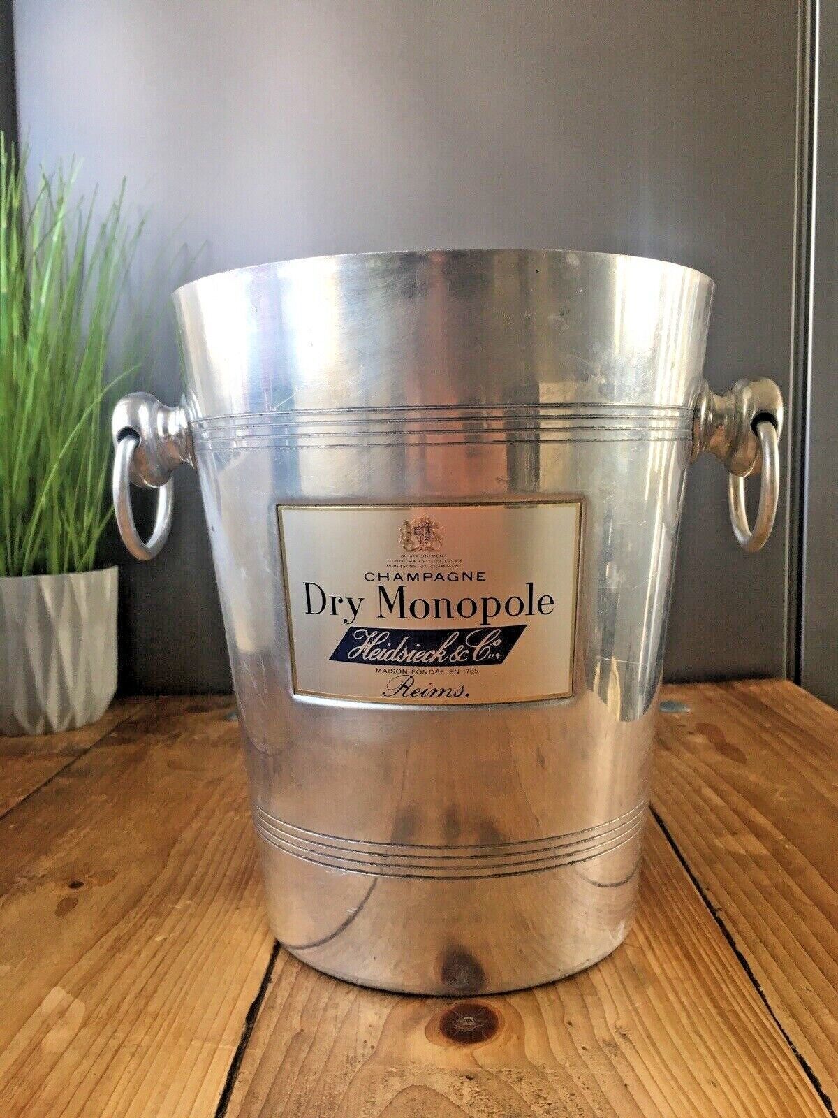 Vintage 60's French Champagne Dry Monopole Aluminium Ice Bucket Bottle Cooler photo 75.0