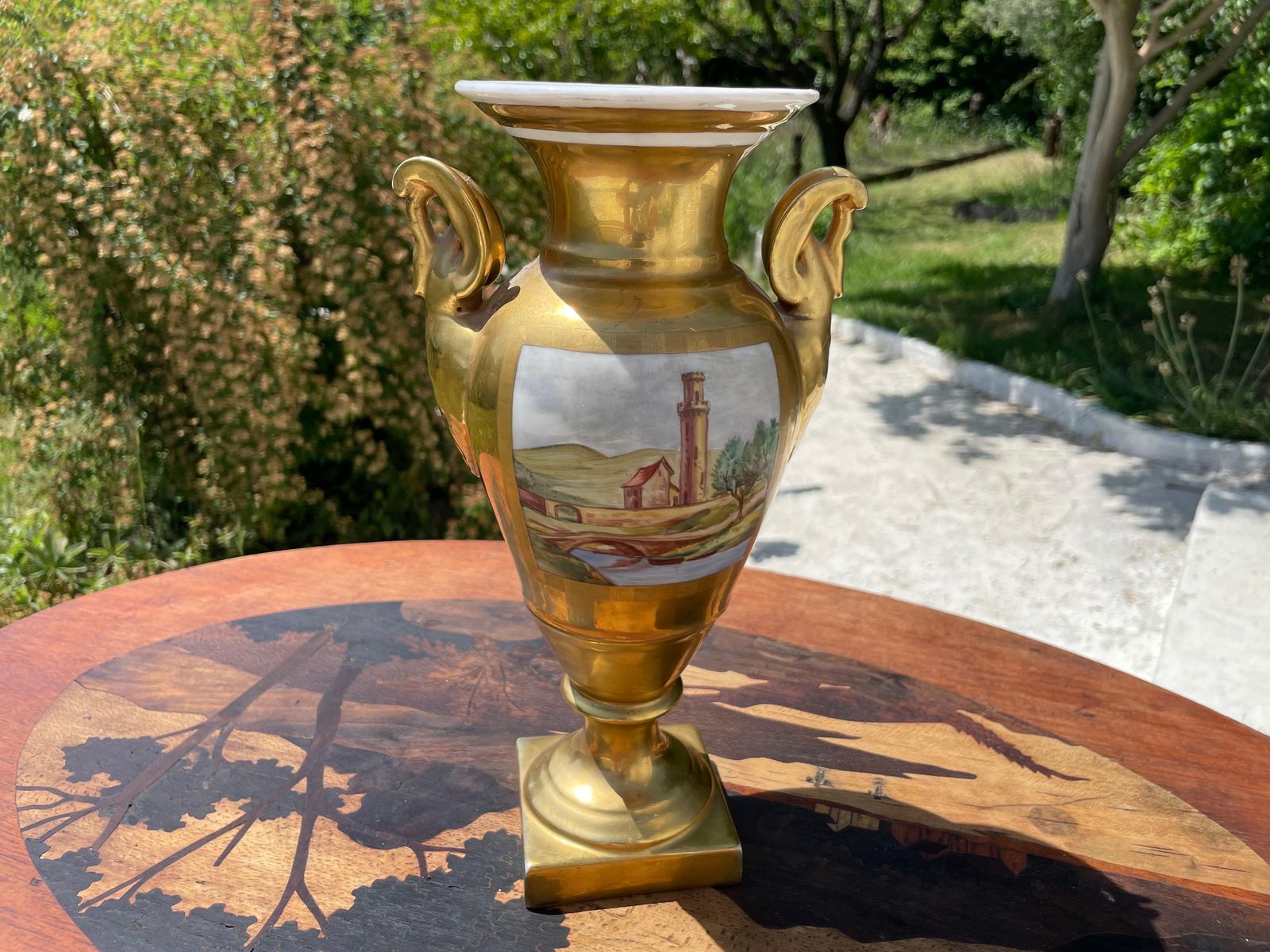 Porcelain Vase Hand Painted Ornamented Decoration, Signed Jacob Petit, 1820 1840. photo for sale