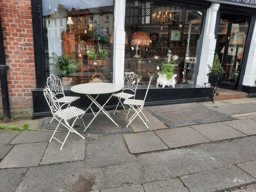 Retro Wrought Iron Garden Bistro Set photo furniture
