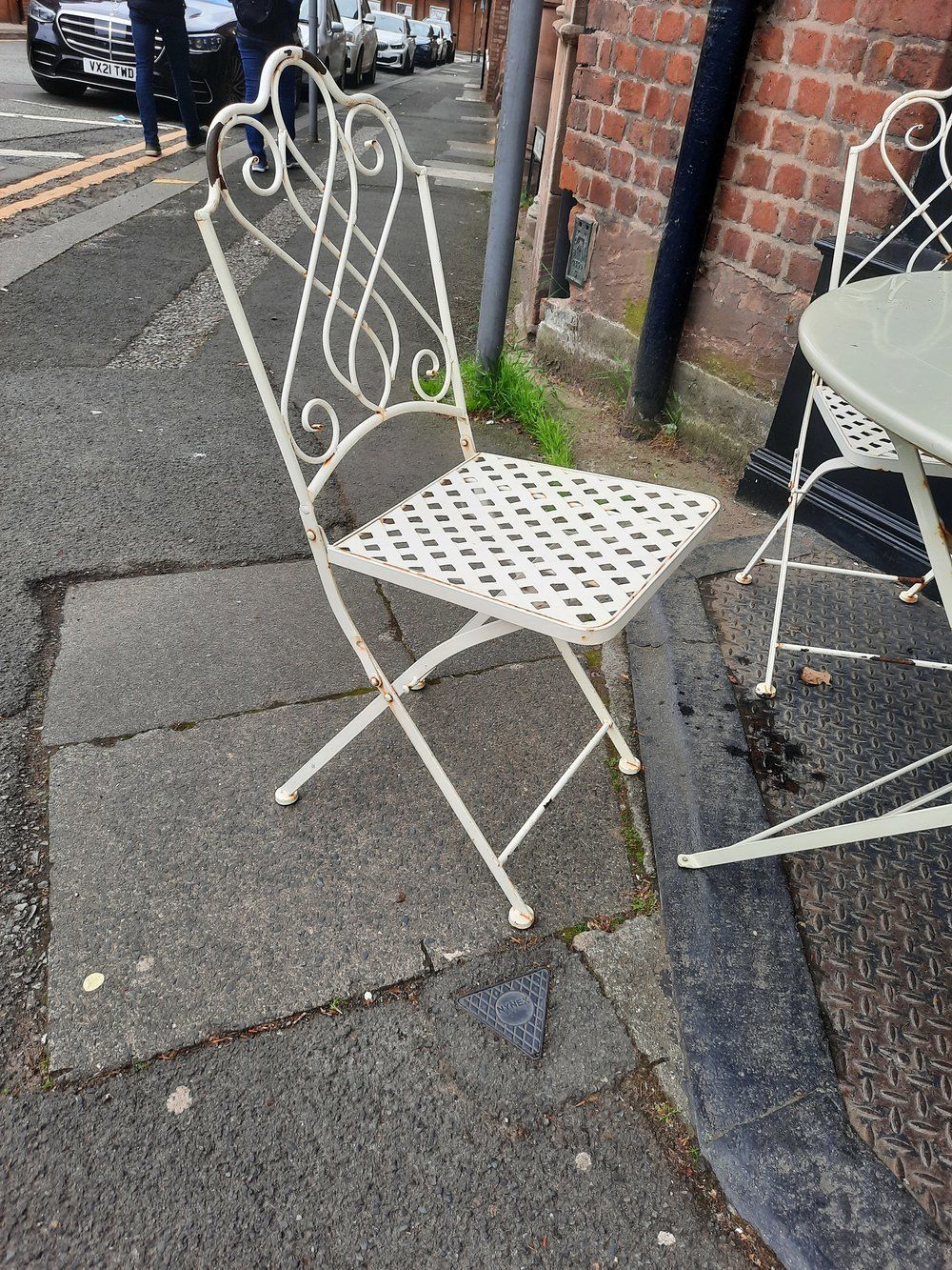 Retro Wrought Iron Garden Bistro Set photo Garden Furniture