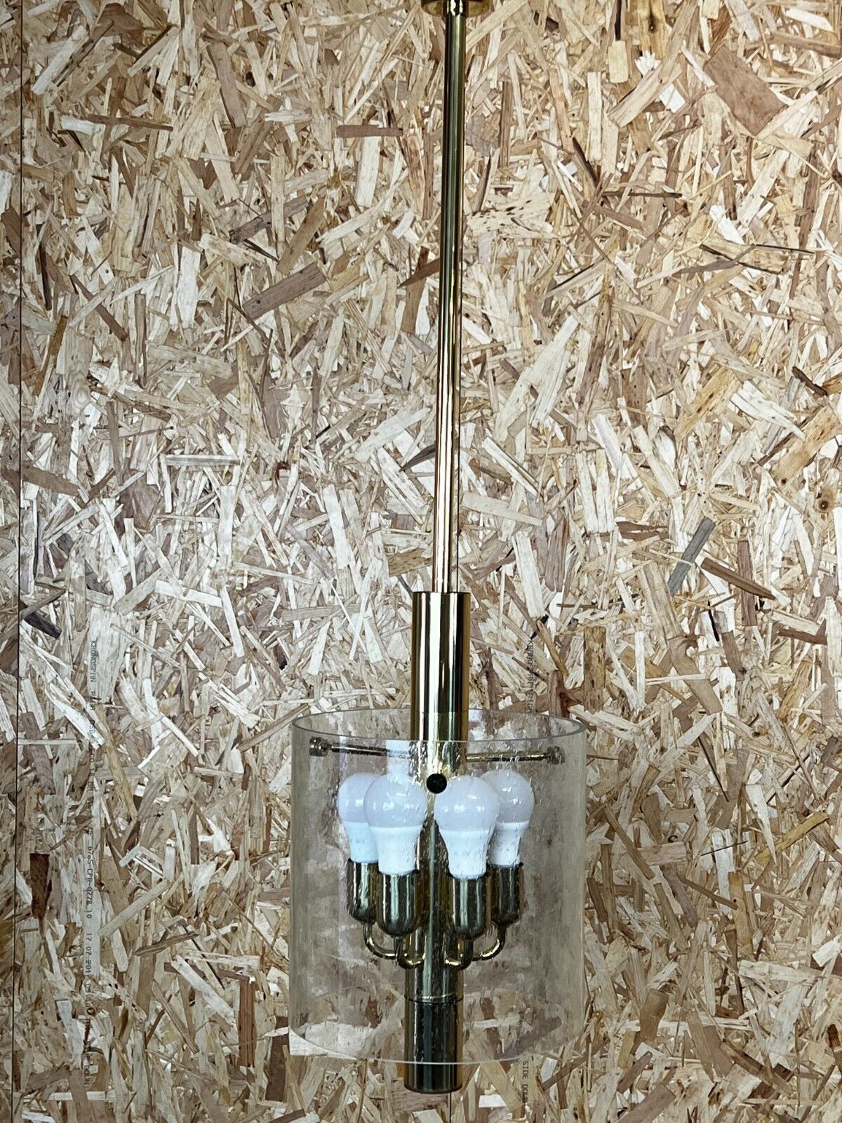60s 70s Chandelier Huge Chandelier Pendant Lamp Limburg Glass & Chrome Design photo vintage