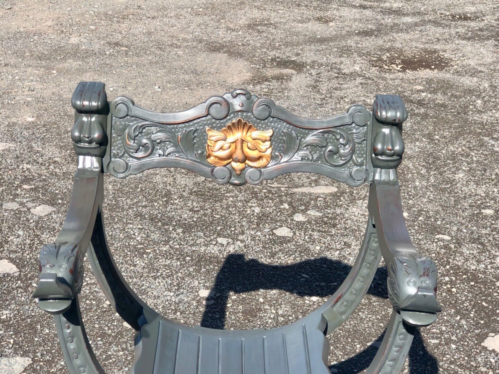 Handsome Vintage Carved Hardwood Hall Chair photo Furniture