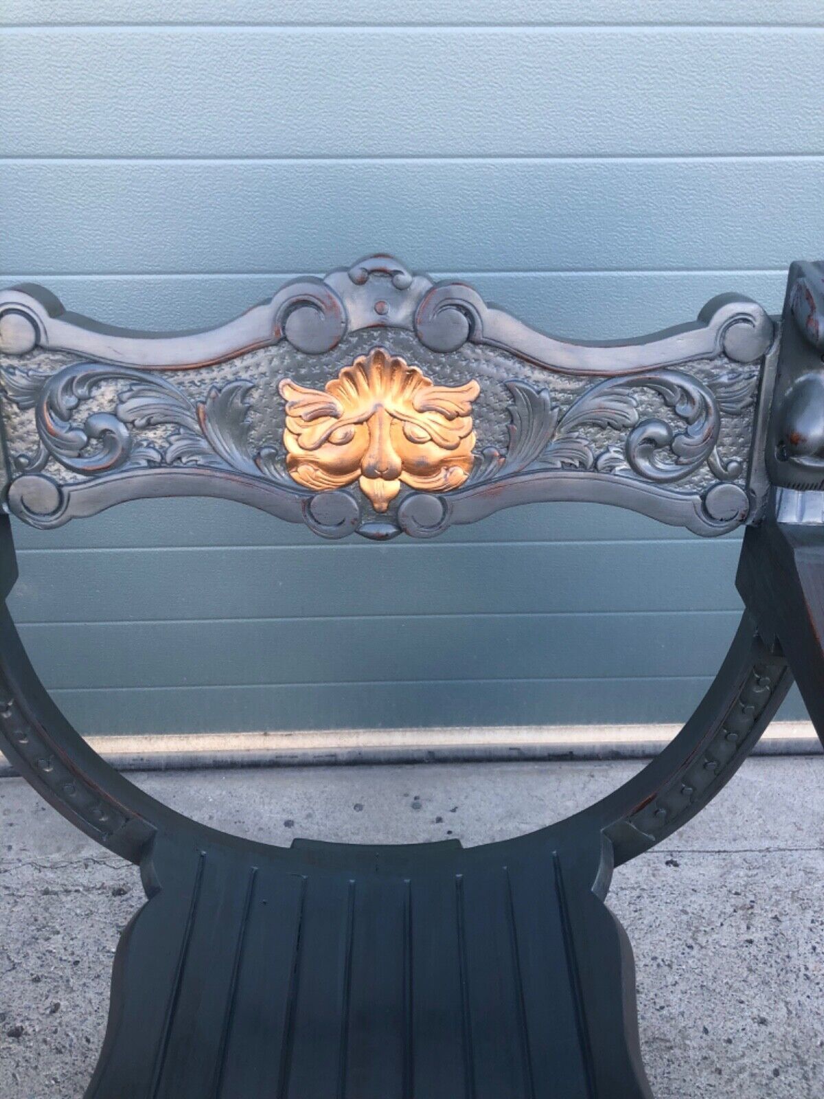 Handsome Vintage Carved Hardwood Hall Chair photo vinterior