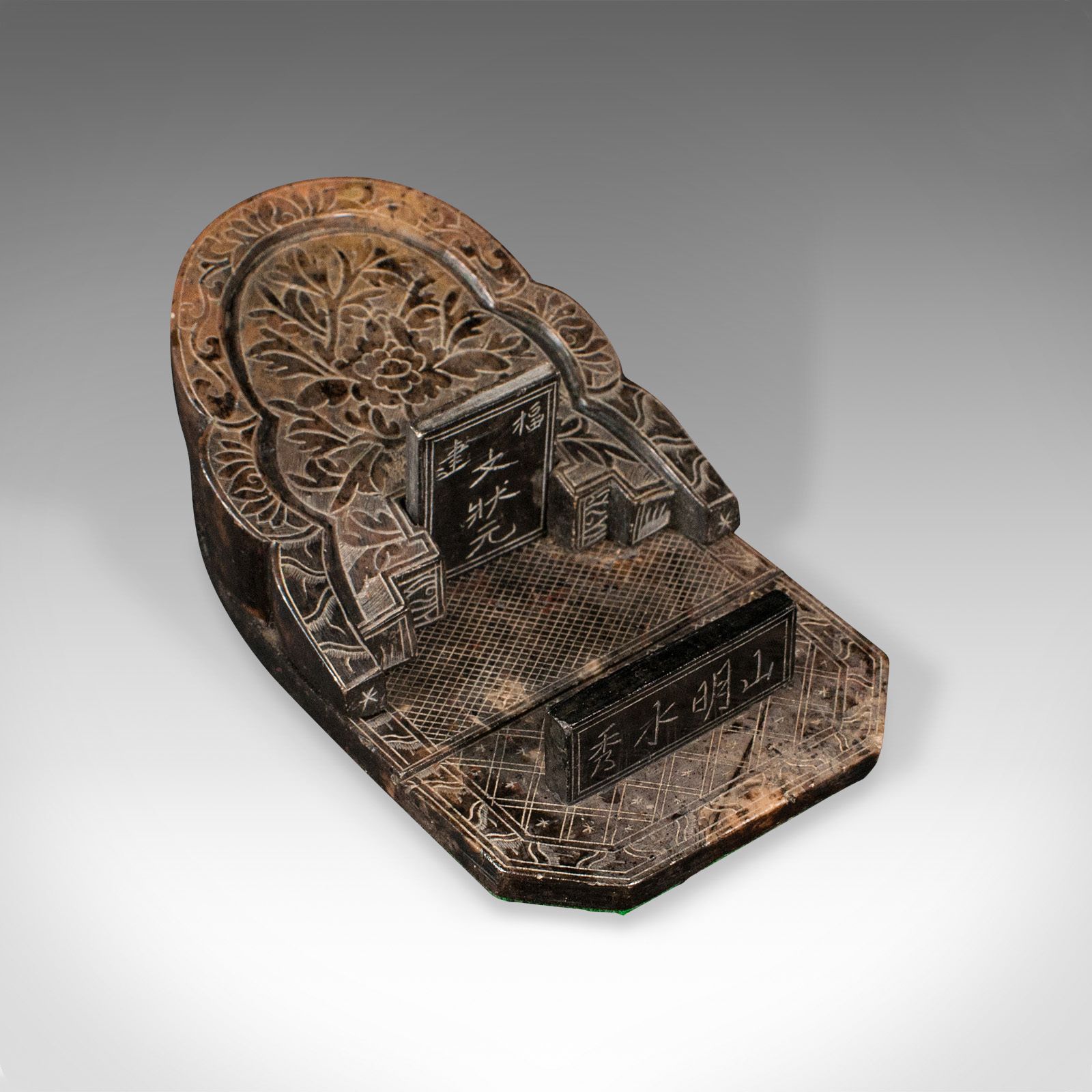 Antique Ornamental Mausoleum, Chinese Soapstone, Burial Memento, 1900 photo for sale
