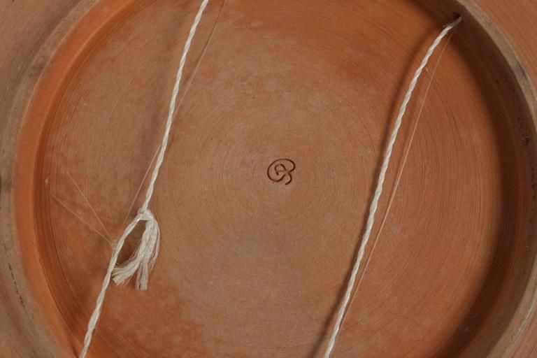 photo furniture Two Hand Painted Abstract Ceramic Plates By 'Alan Beitner' Signed