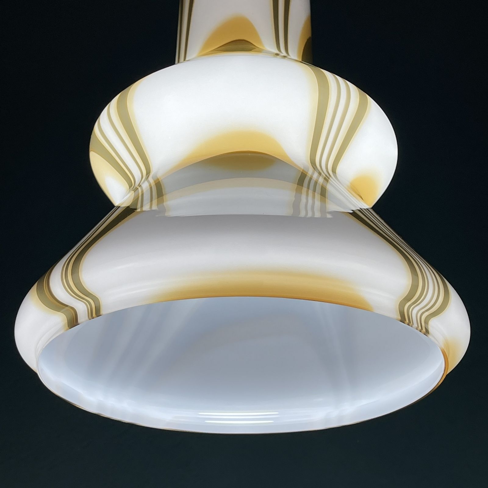 Mid Century Brown Opaline Murano Glass Pendant Lamp Italy 1950s photo 340.0
