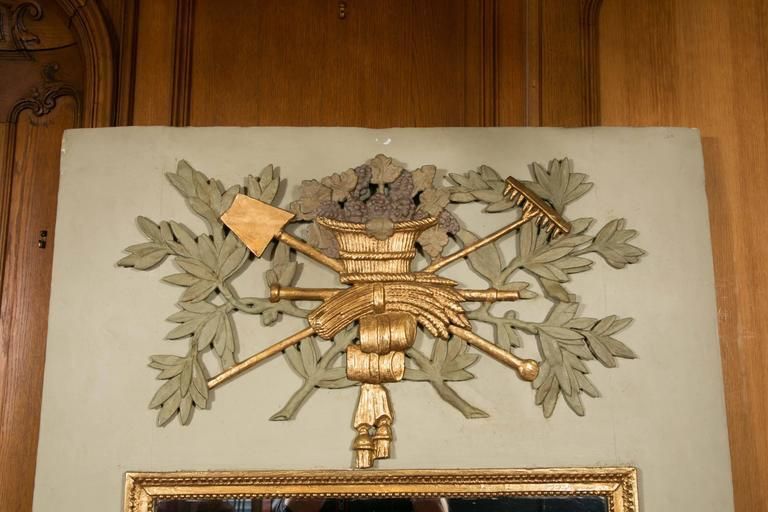 Large French Trumeau With Elements Of The 18th Century In Sculpted Wood photo for sale