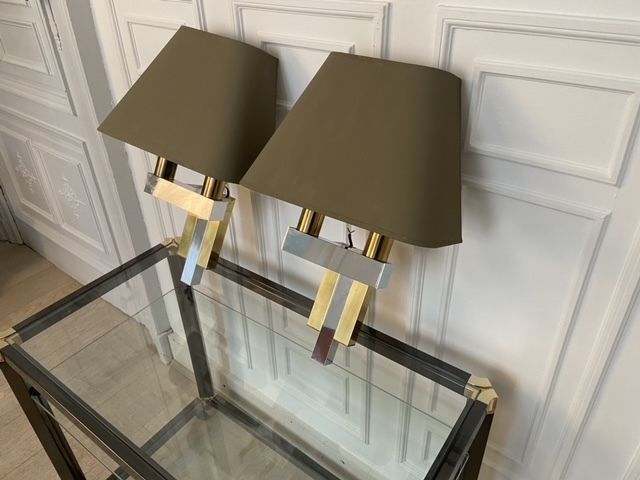 Pair Of Sconces, Willy Rizzo For Lumica, Italy, 1970s photo 550.0