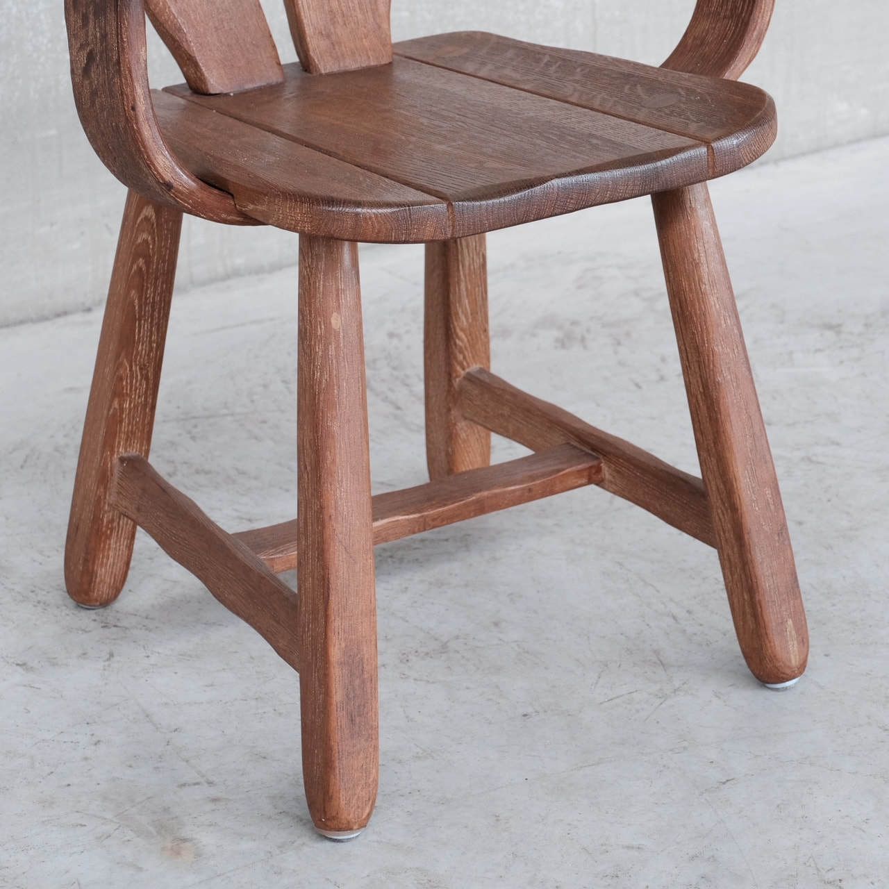 Set Of Four Oak Mid Century Dining Chairs photo vintage