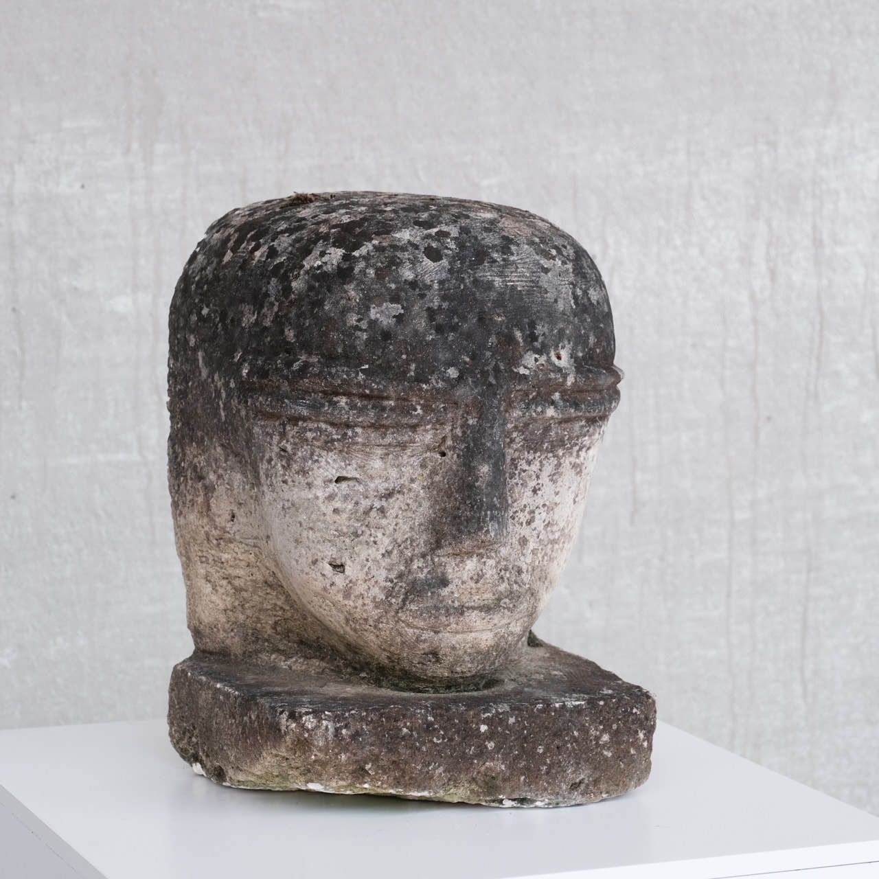 Unusual Carved Stone French Head Sculpture photo furniture