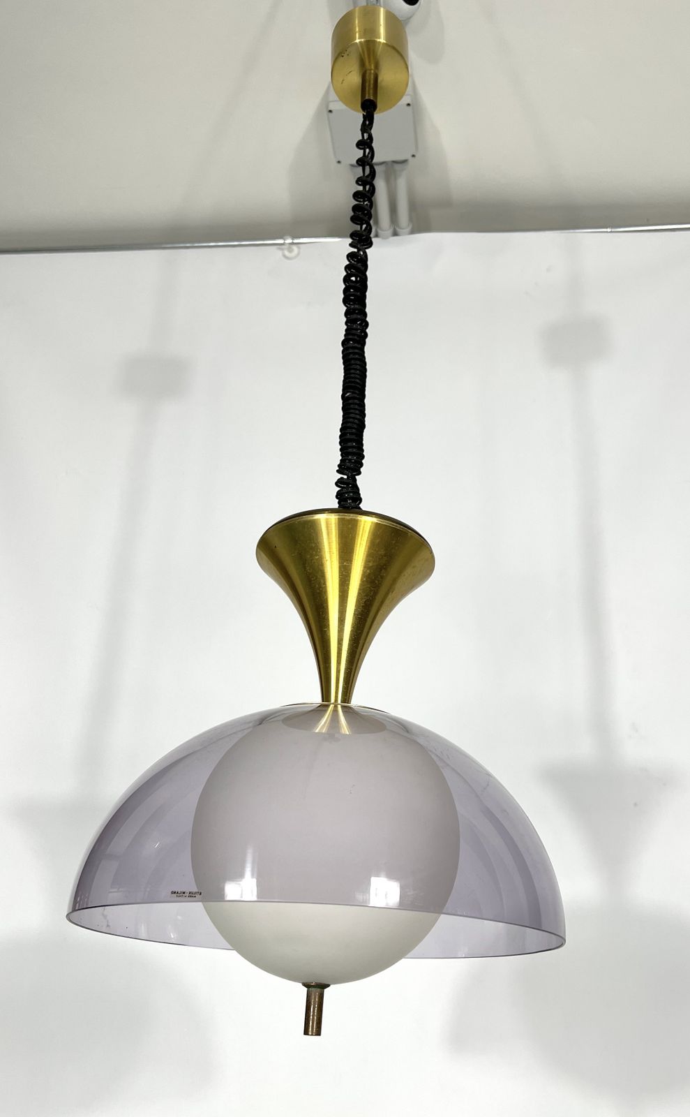 Vintage Brass Stilux Milano Chandelier. Italy 1960s photo vinterior