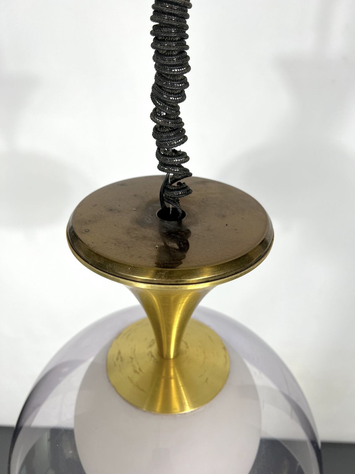 Vintage Brass Stilux Milano Chandelier. Italy 1960s photo buy