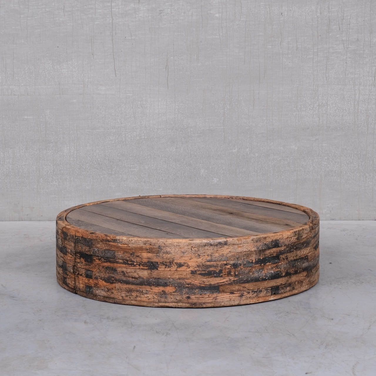 Primitive Brutalist Wooden French Mid Century Coffee Table