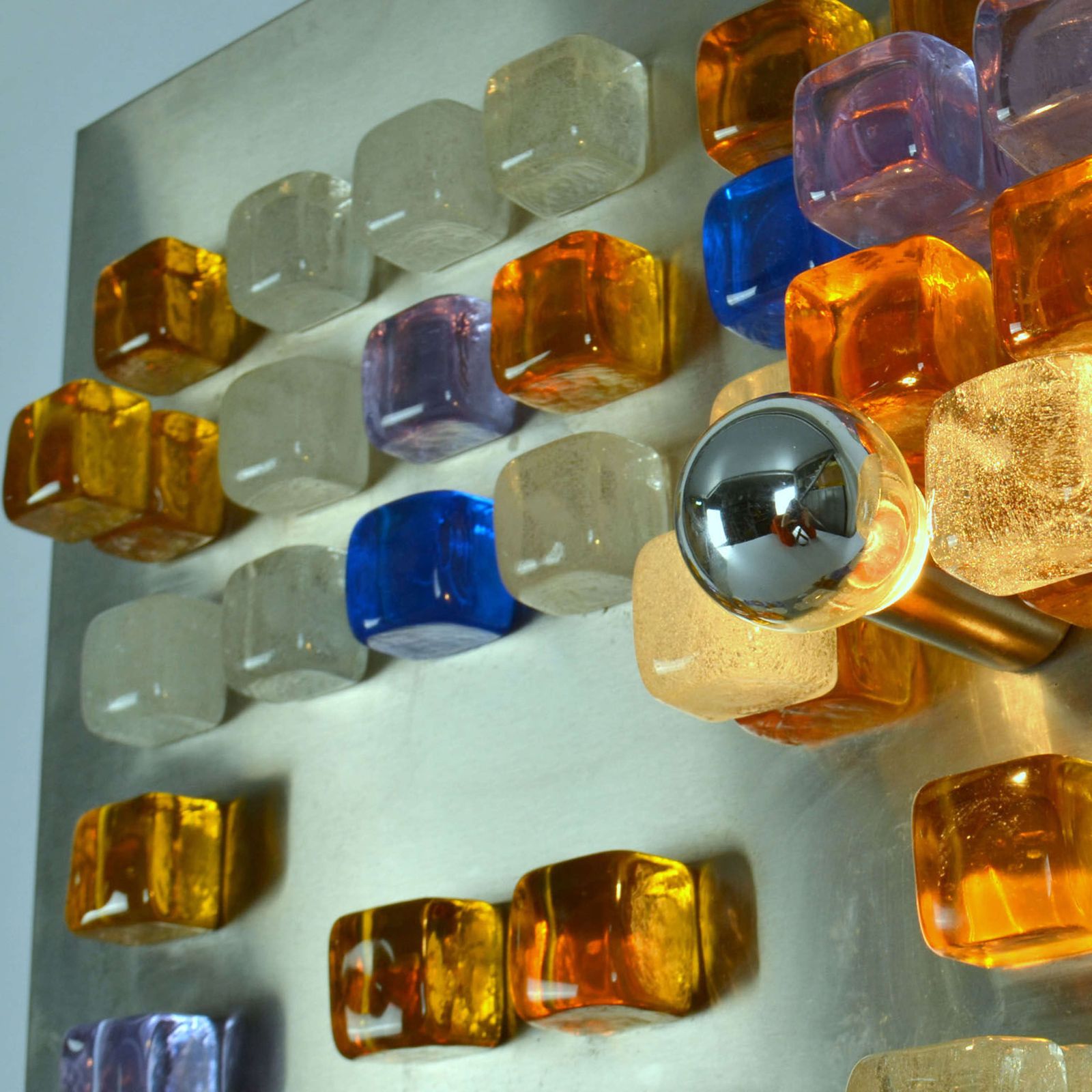 Poliarte Wall Light Of Glass Cubes On Stainless Steel By Albano Poli photo vinterior