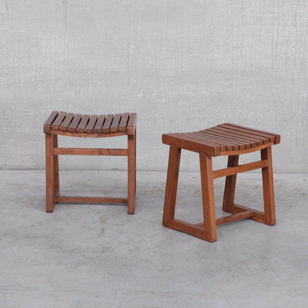 Pair Of Pierre Jeanneret Teak Stools Pj 011029 photo vintage