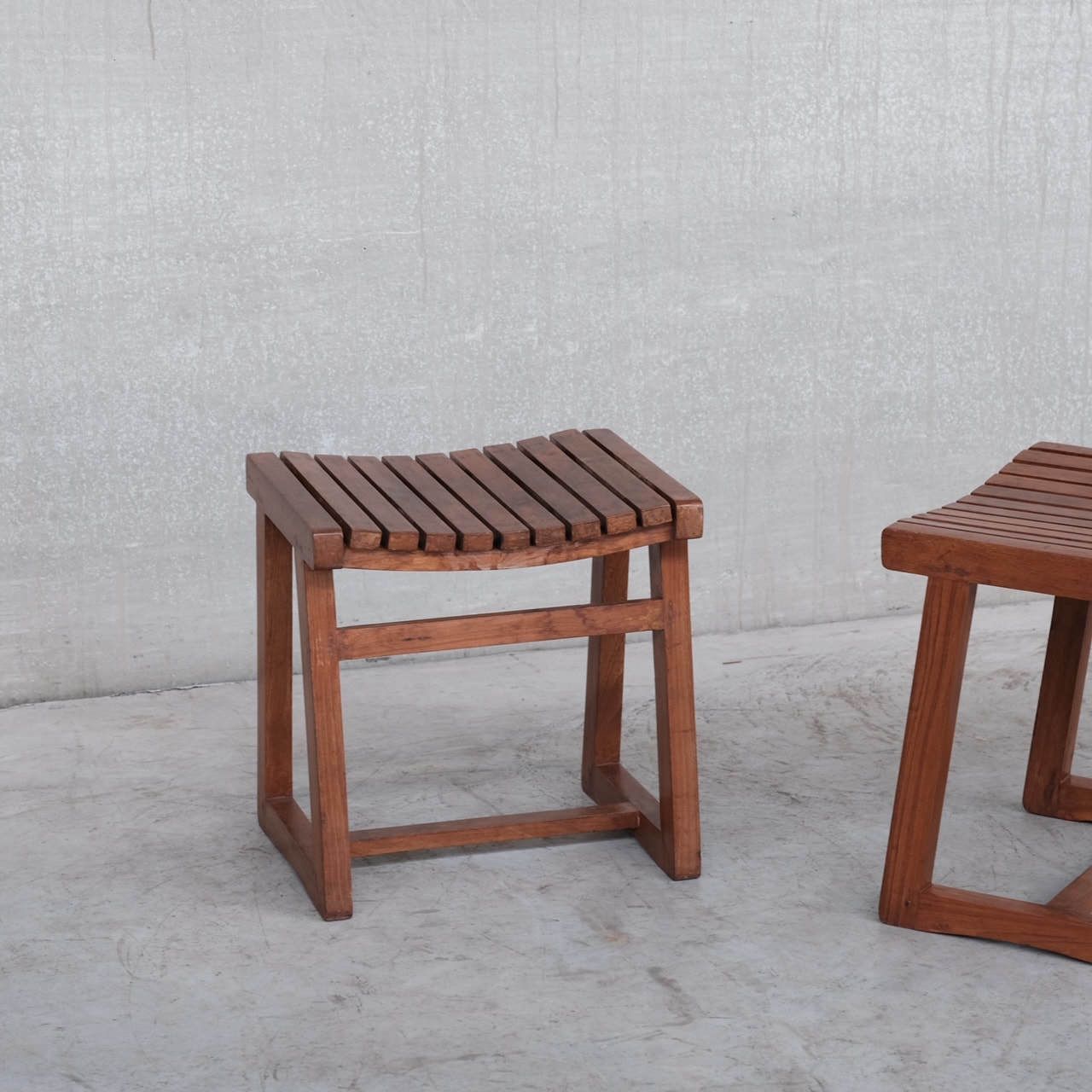 photo furniture Pair Of Pierre Jeanneret Teak Stools Pj 011029