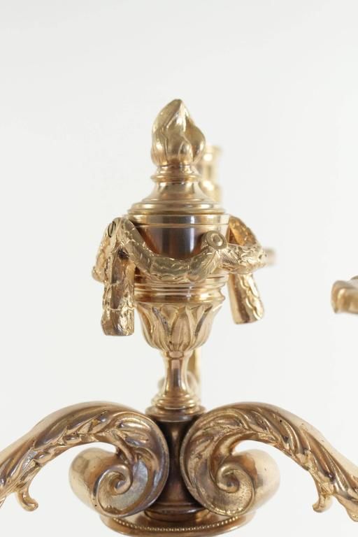 Pair Of Candelabra In The Style Of Louis XV In Gold Gilt Bronze, 19th Century photo vinterior
