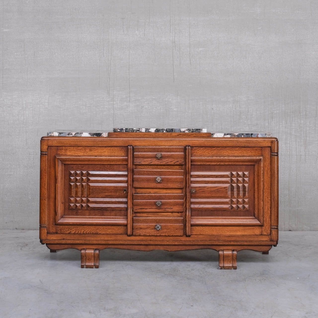 Art Deco French Marble Credenza Or Sideboard