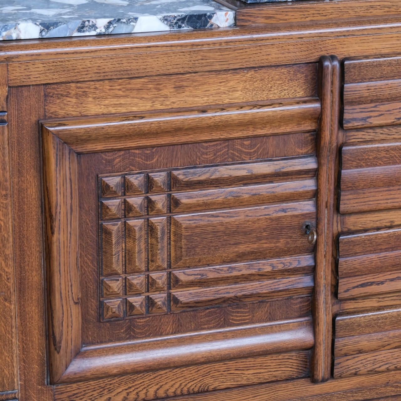 Furniture Art Deco French Marble Credenza Or Sideboard photo
