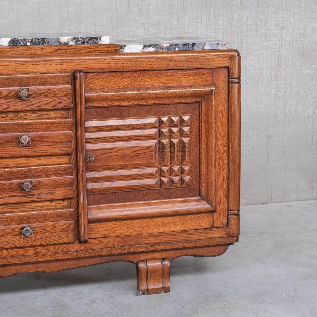 photo vinterior Art Deco French Marble Credenza Or Sideboard