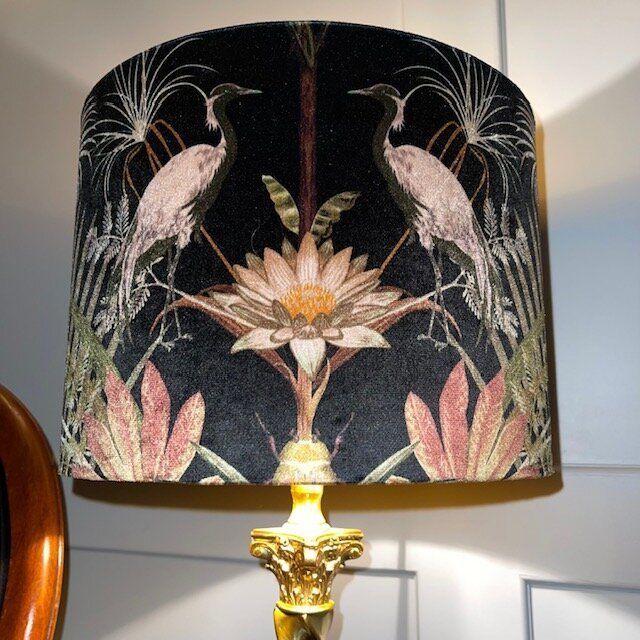 Barley Twist Lampstand With A Crocodilia Velvet Material By Becca Who photo furniture