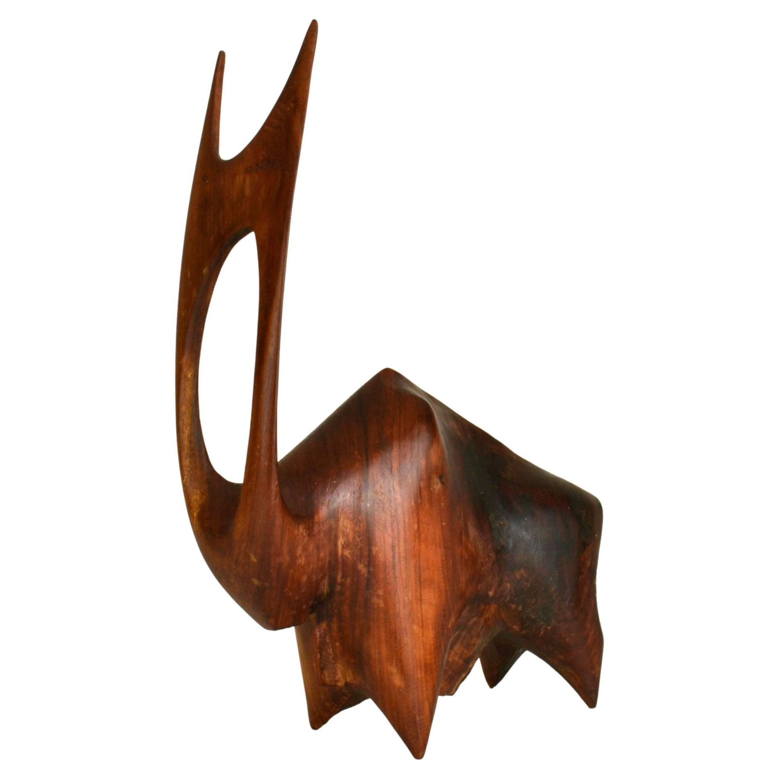 Sculpture Of Buffalo Or Bull Carved In Hardwood