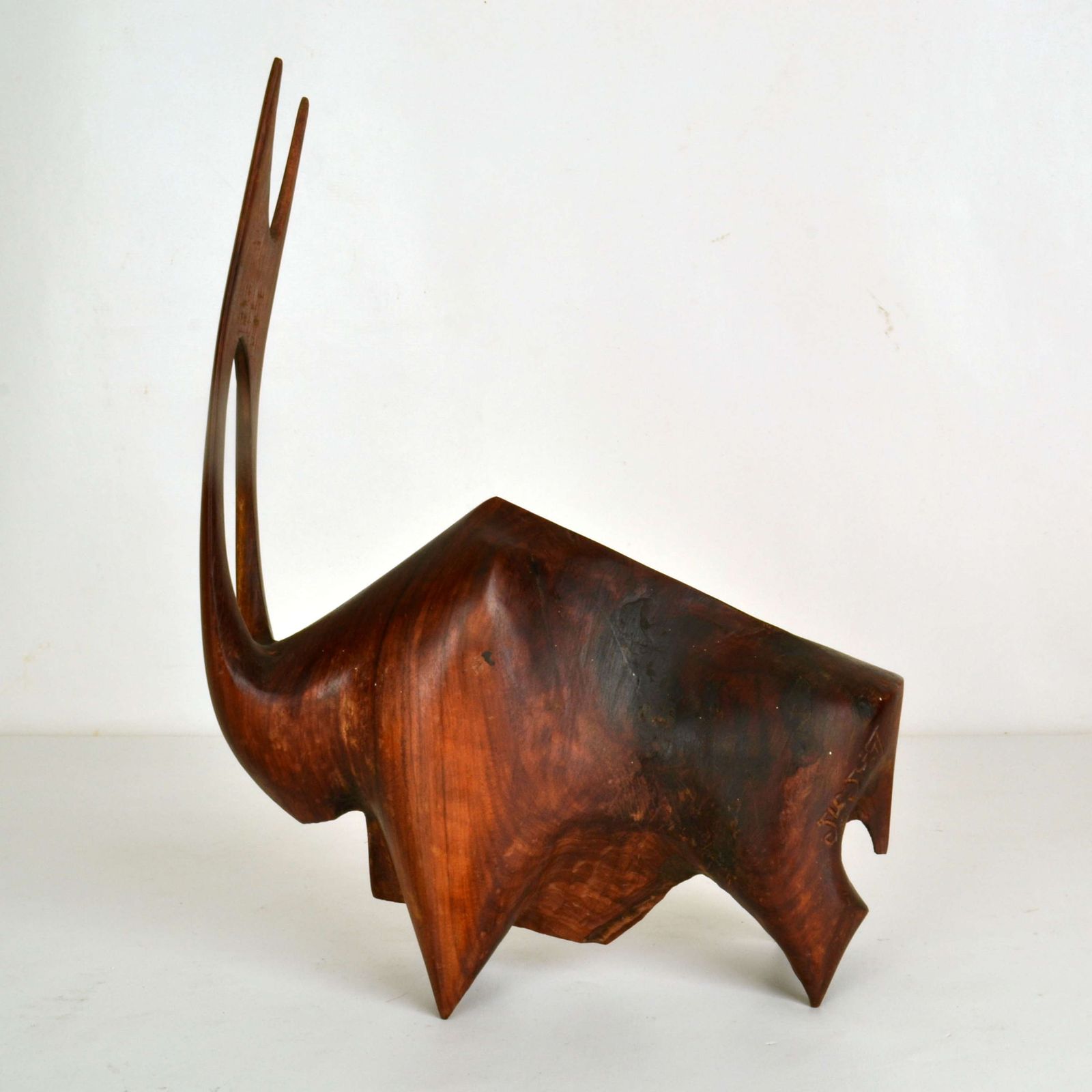 Sculpture Of Buffalo Or Bull Carved In Hardwood photo furniture