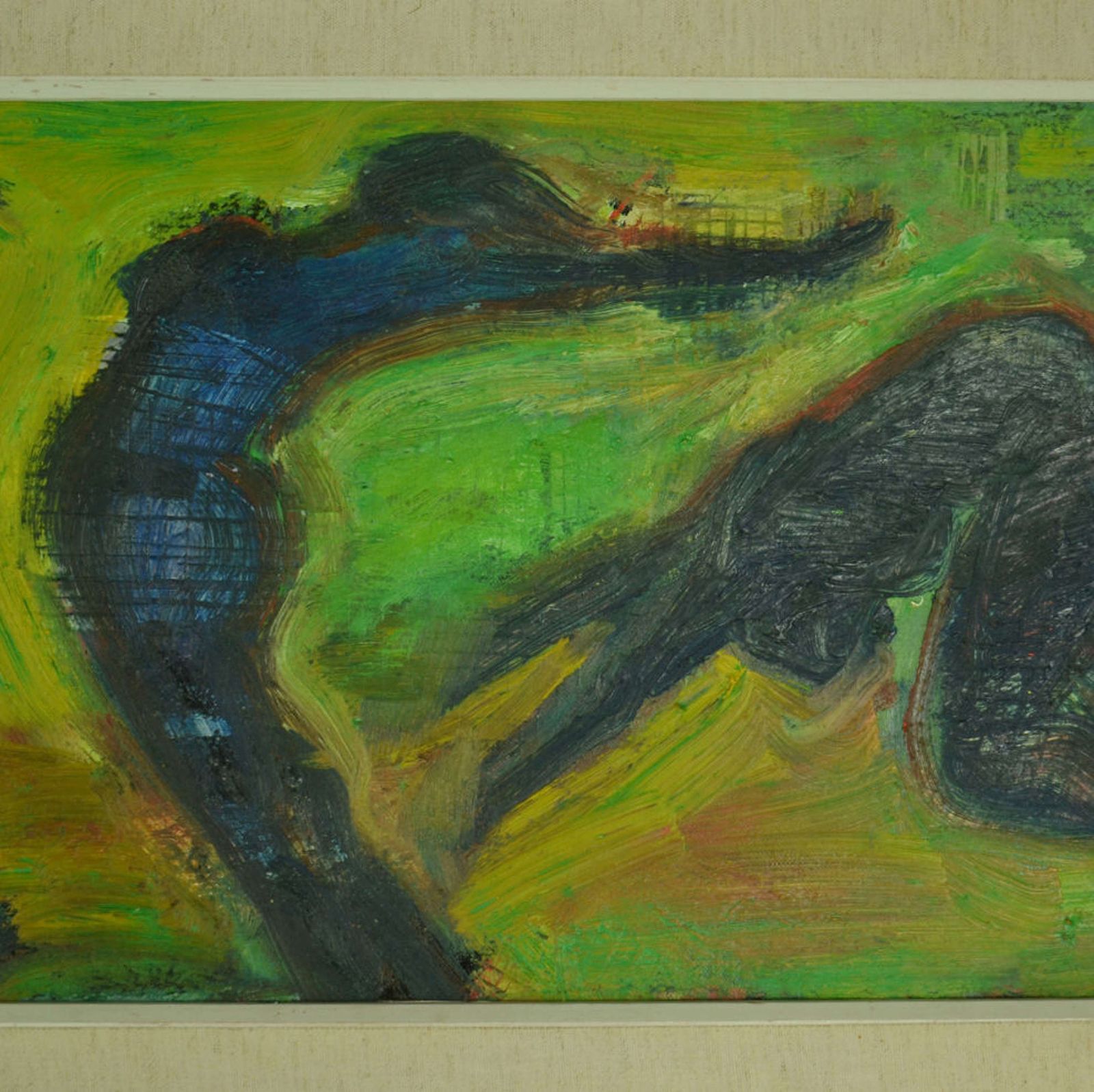 Swedish Painting Of Dancing Women In Green Field By R. Dagstrom photo vintage