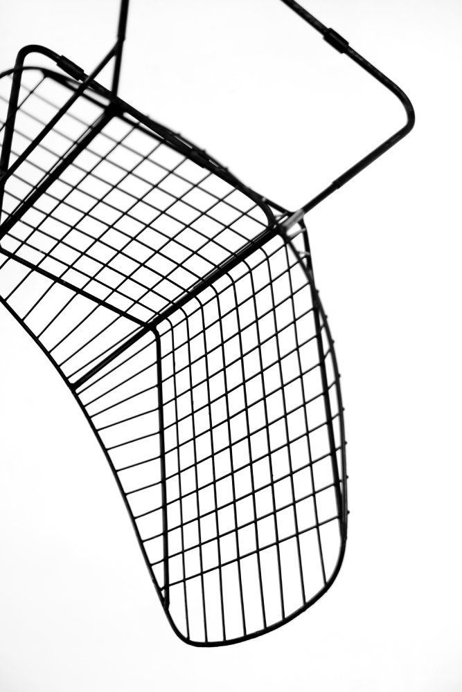 Scandinavian Mid Century Modern Minimalist Black Wire Prototype Chair, 1960s, Set Of 5 photo buy