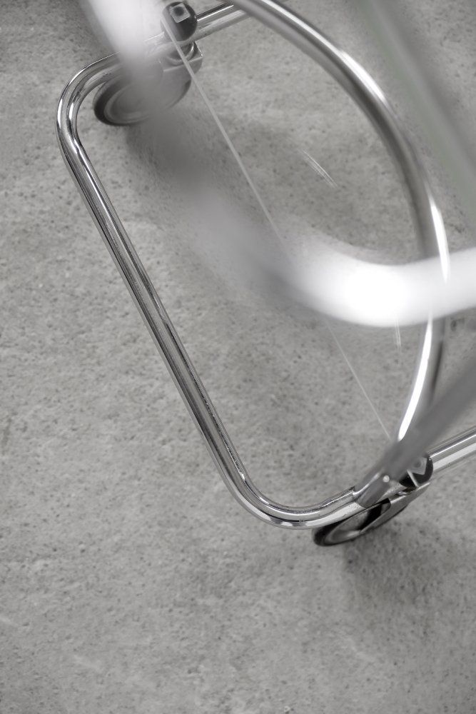 photo furniture Vintage Art Dèco Tubular Steel Chrome Plated And Glass Bar Cart, 1950s