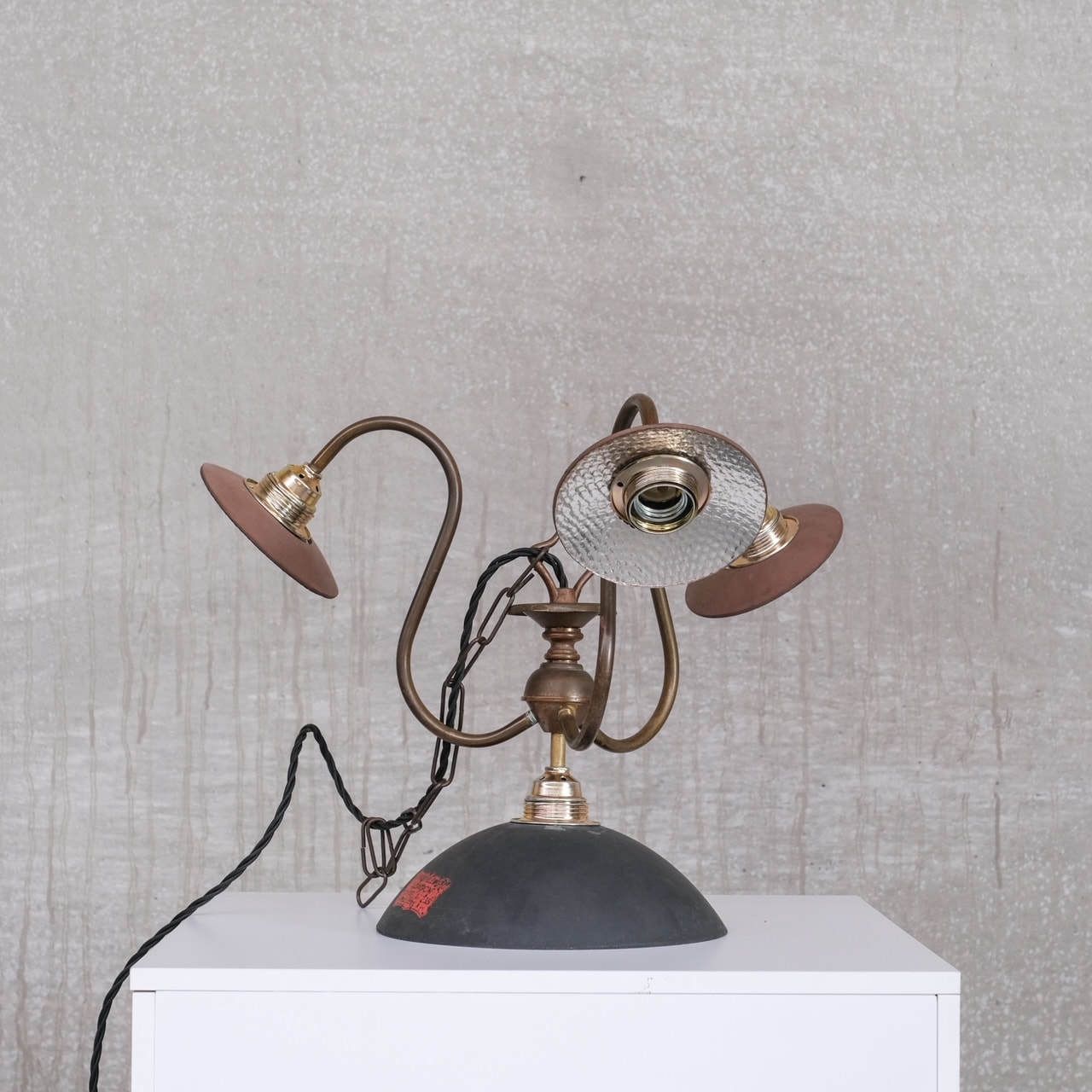 Antique English Swan Neck Mercury Glass Pendant Light/Chandelier photo furniture