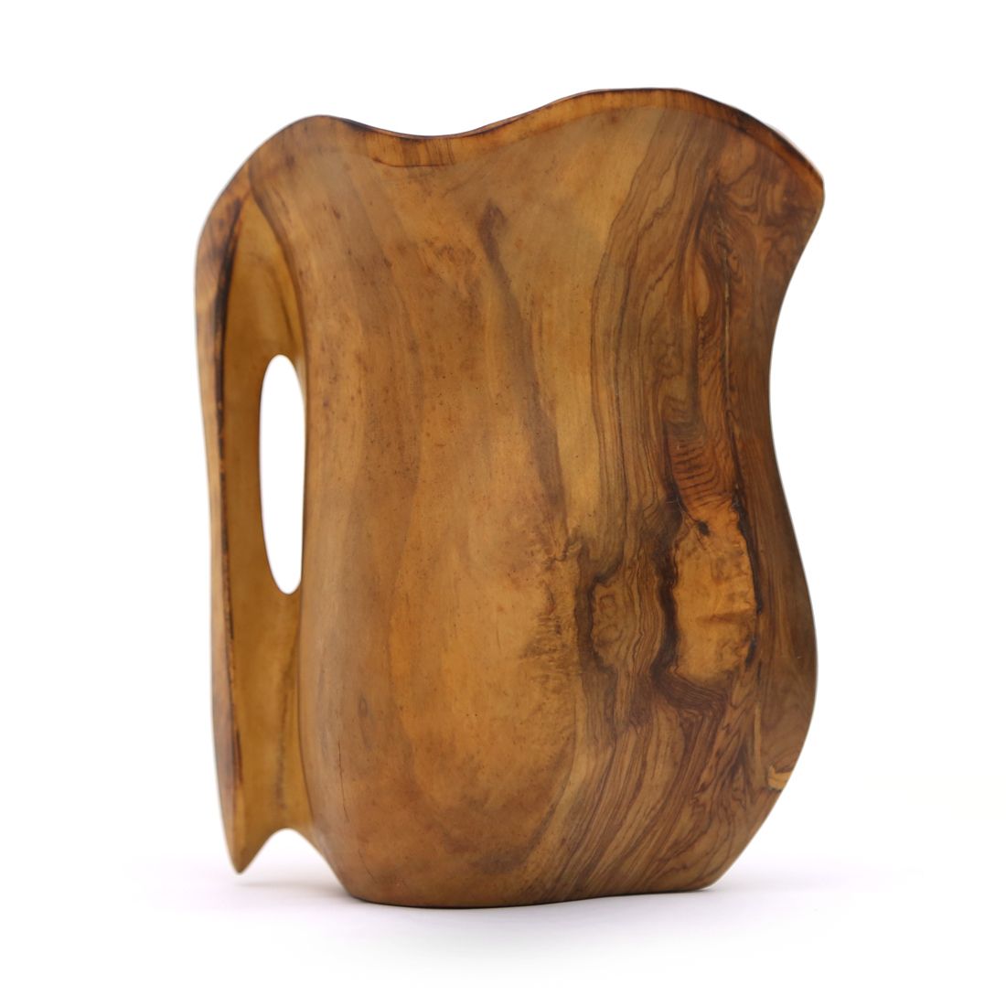 Shaped Wooden Jug / Vase In The Style Of Alexandre Noll, 1960's
