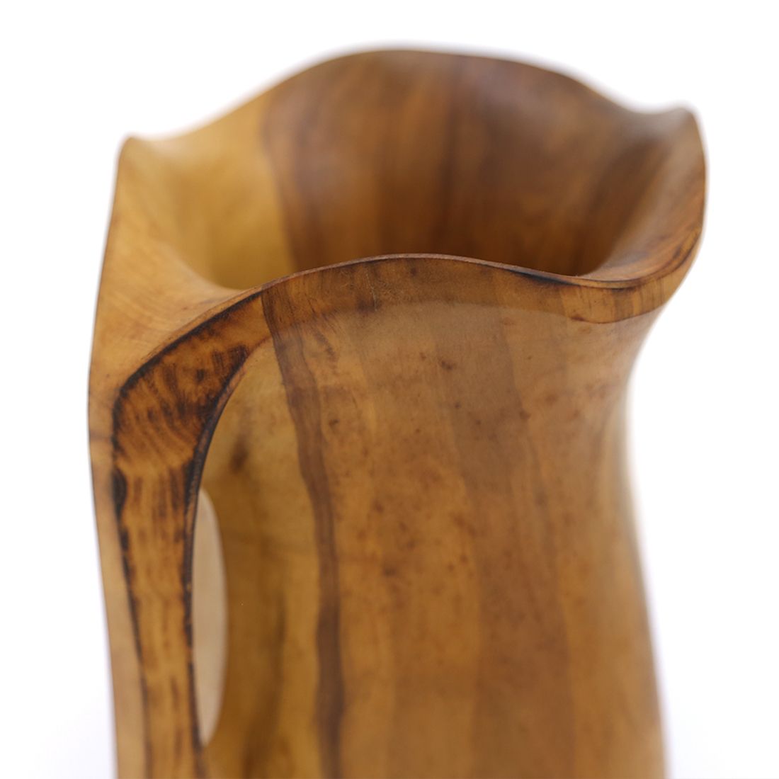 Home Decor Shaped Wooden Jug / Vase In The Style Of Alexandre Noll, 1960's photo
