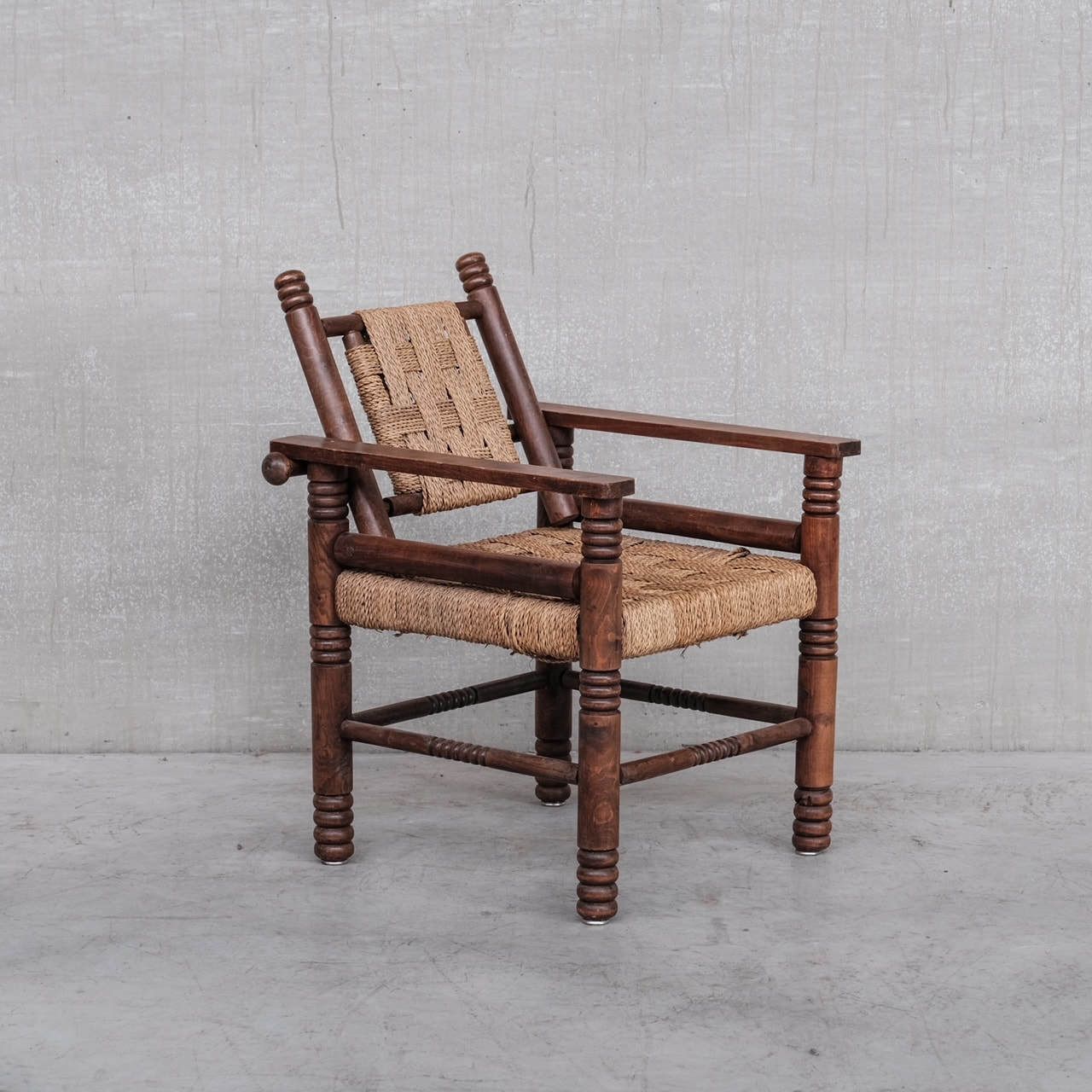 French Art Deco Cord And Oak Armchair Attr. To Charles Dudouyt photo furniture
