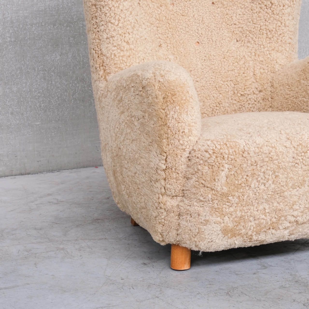 Mid Century Danish Shearling Teddy Bear Armchair Attr. To Mogens Lassen photo furniture