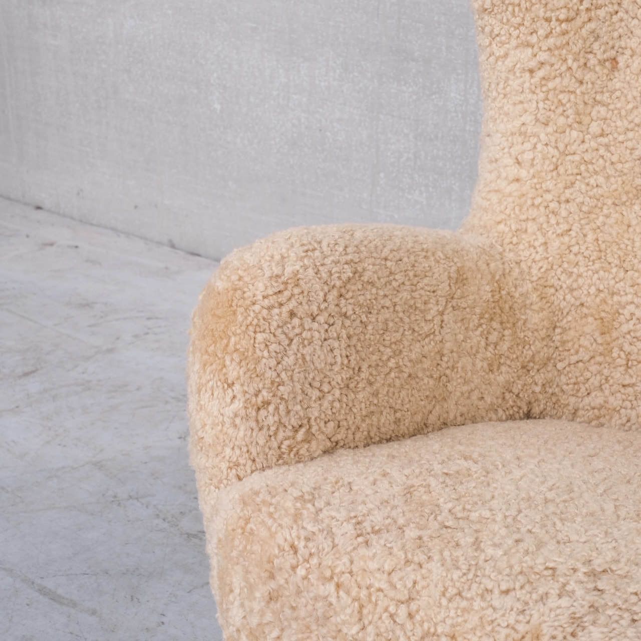 Mid Century Danish Shearling Teddy Bear Armchair Attr. To Mogens Lassen photo vinterior