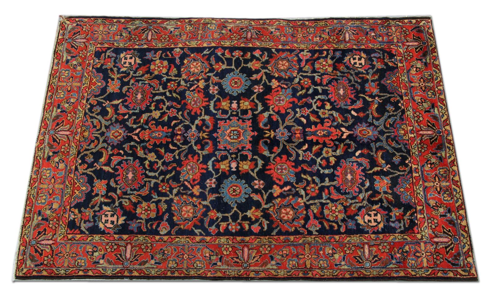 Handmade Antique Rugs Traditional Carpet Floral Wool Living Room Rug 138x198cm photo vinterior