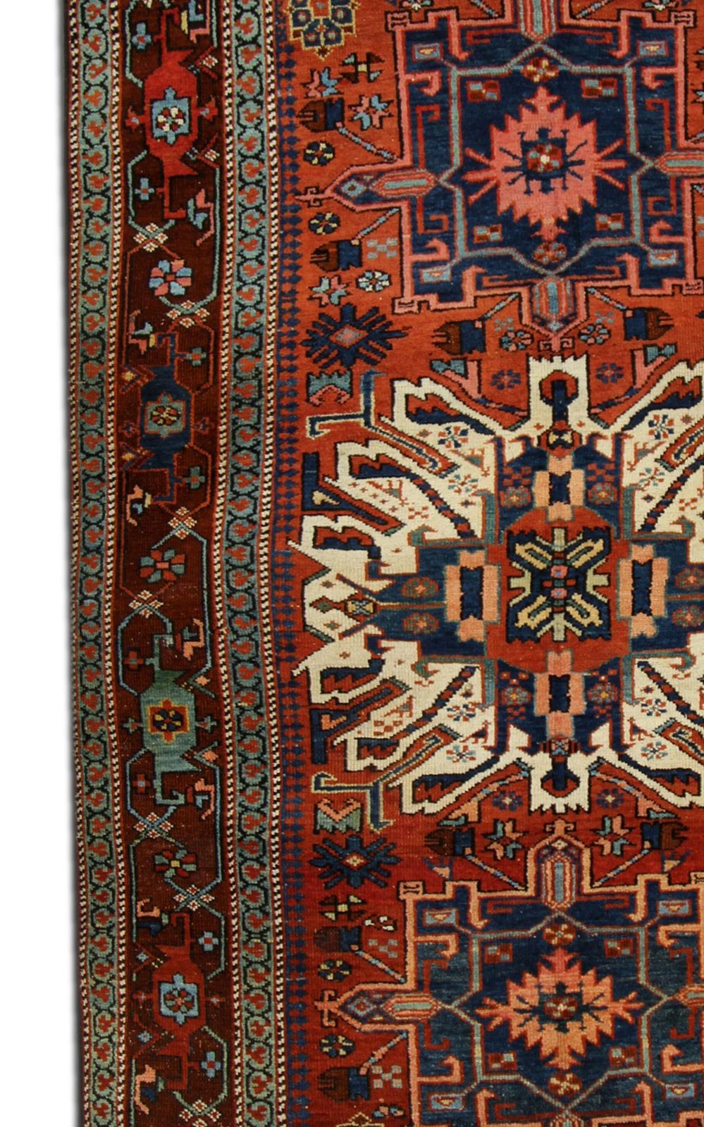 Antique Kazak Rug Handwoven Carpet Rust Geometric Tribal Rug 137x260cm photo 5400.0