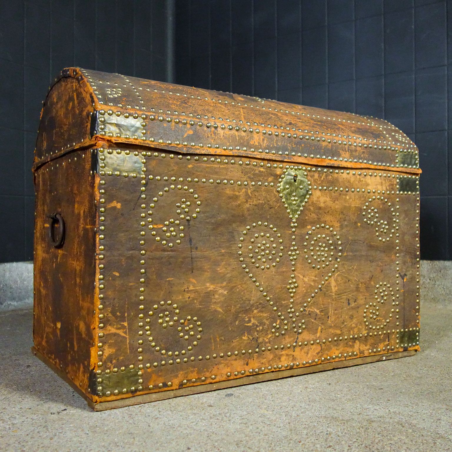 Brocante Swedish Wedding Chest – Leather – 19th Century