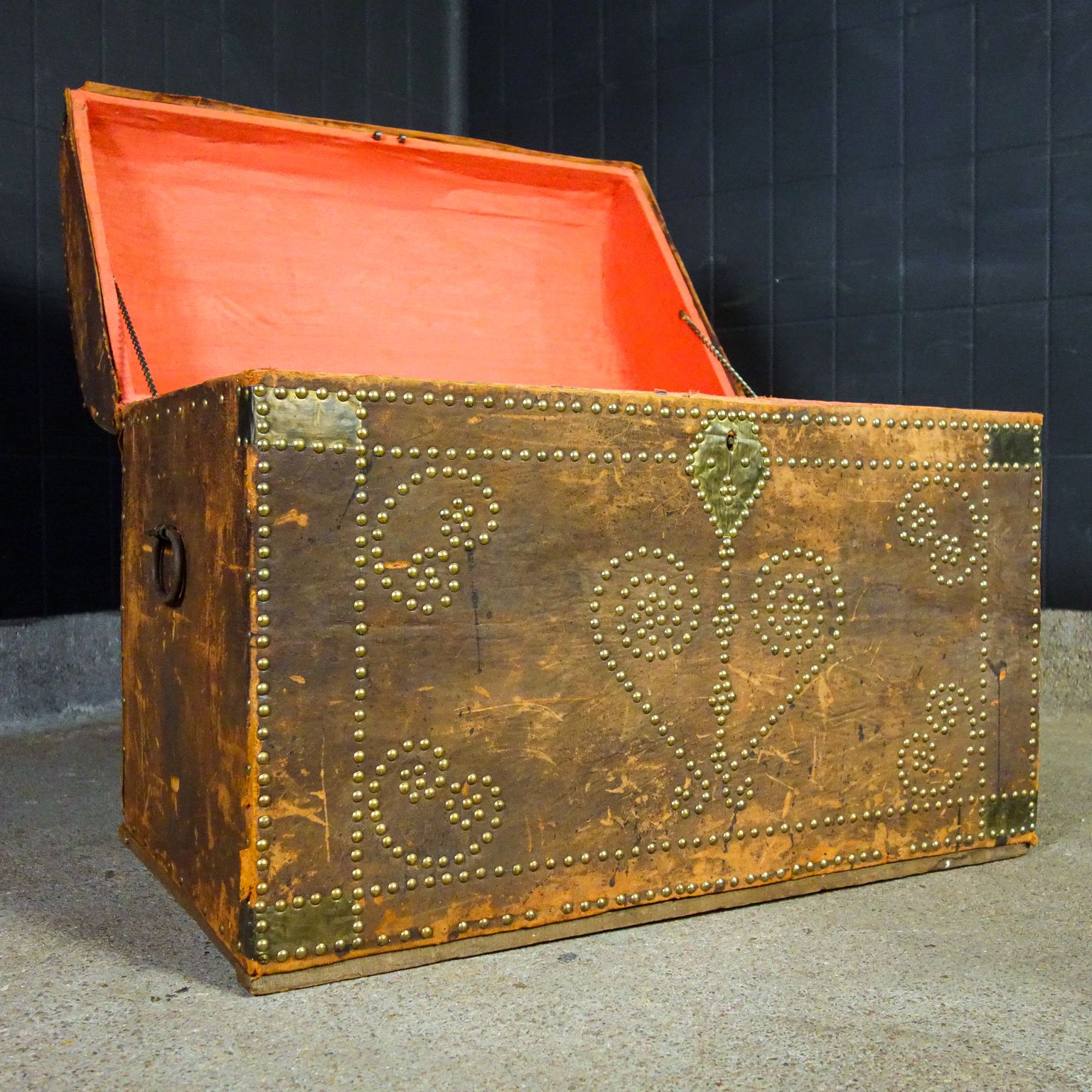 Brocante Swedish Wedding Chest – Leather – 19th Century photo Furniture
