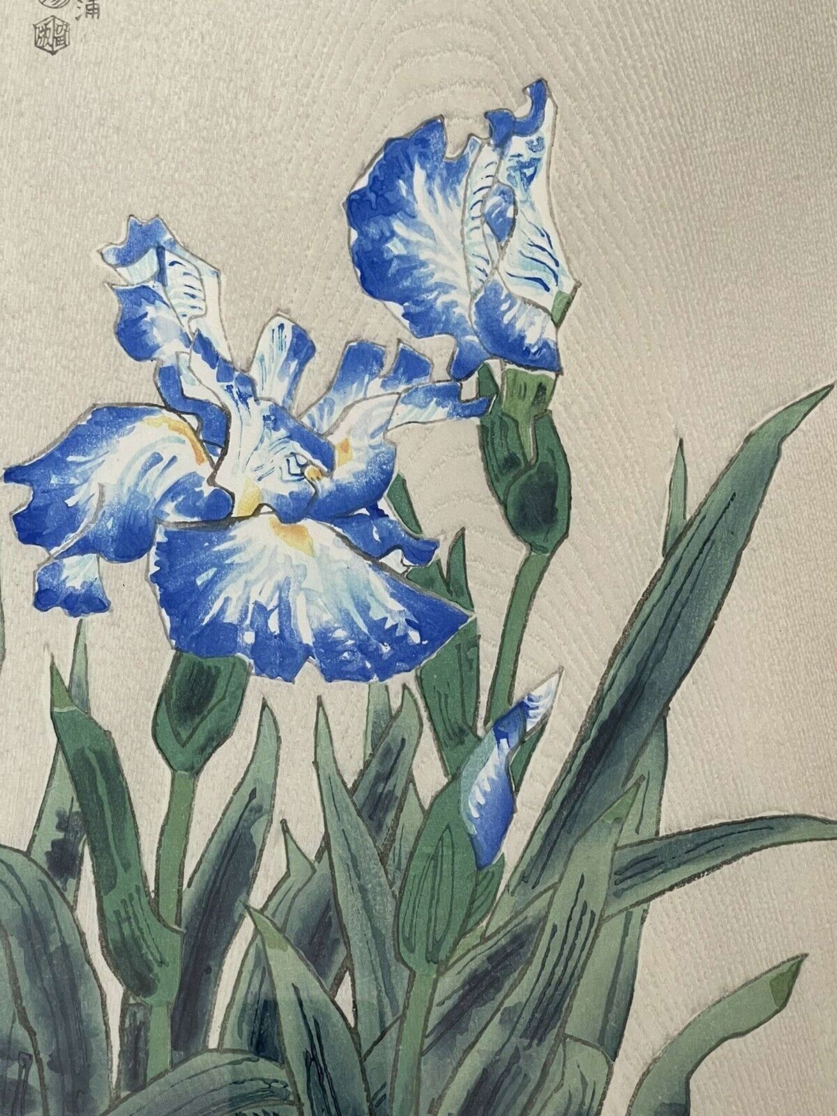Japanese Woodblock Eiichi Kotoxuka Ito Blue Iris Uchida Art Co Kyoto
