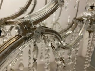 Lighting Gigantic Italian Crystal Chandelier 1950’s Fully Restored photo