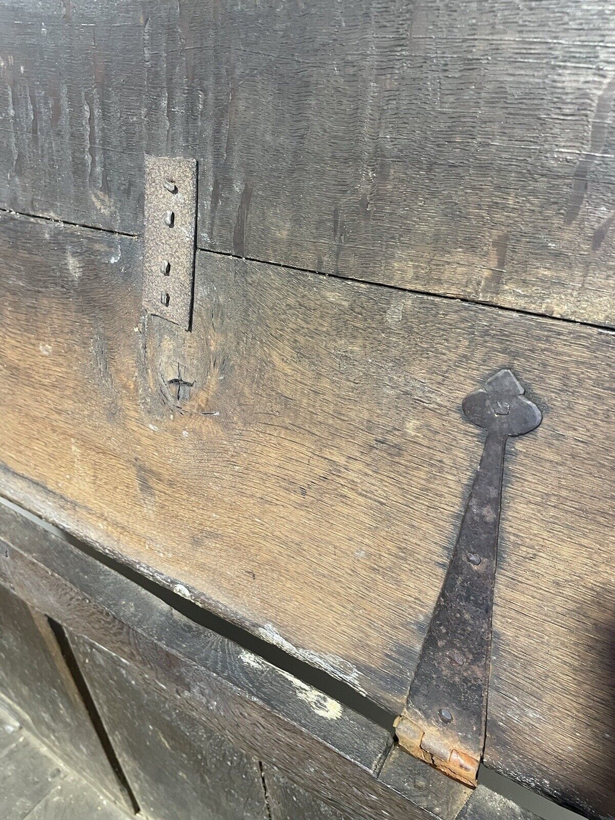 Antique C1740 Welsh Oak Mule Chest Trunk Storage Blanket Chest Hallway Storage photo vinterior
