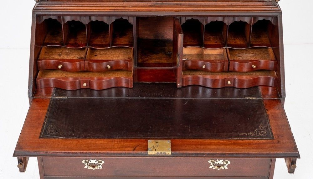George II Bureau Bookcase   18th Century Mahogany photo vintage