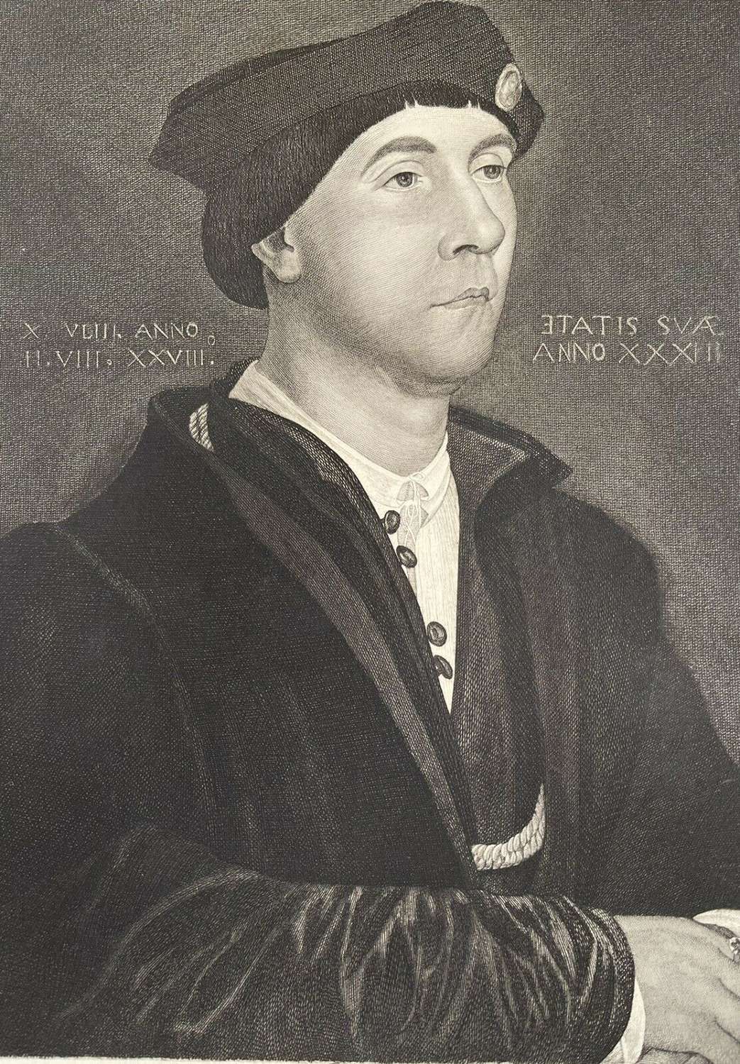 Hans Holbein Etching "Portrait Of Sir Richard Southwell”.