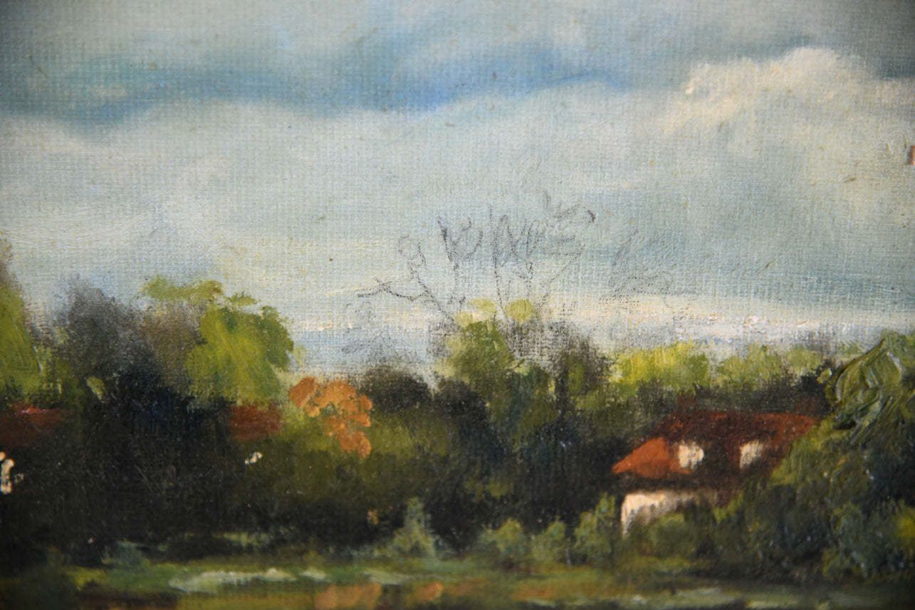 Rural River Landscape Oil Painting photo 165.0