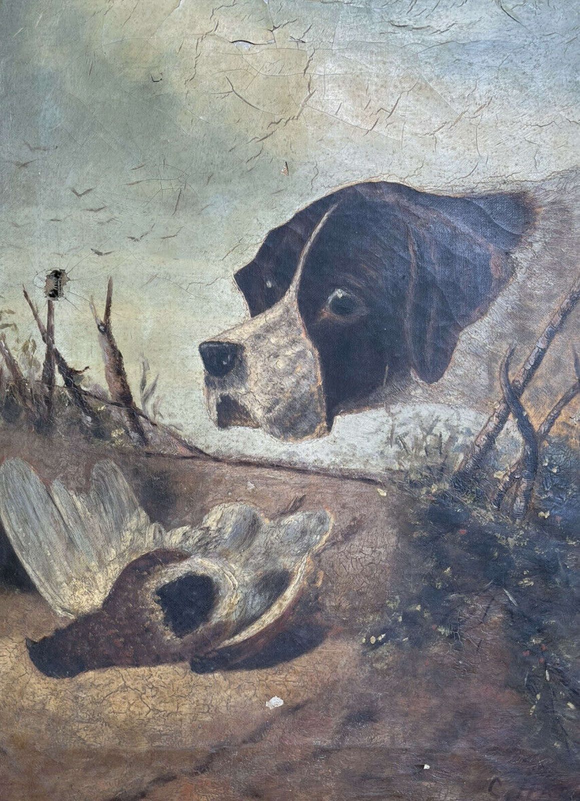 Original Oil Painting After Richard Ansdell “ Pointer And Partridge photo Art
