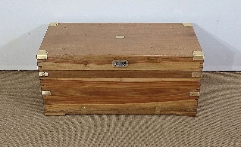 Camphor And Blond Mahogany Travel Trunk – Late 19th Century